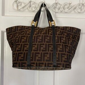 Authentic Fendi Canvas Zucca Tote